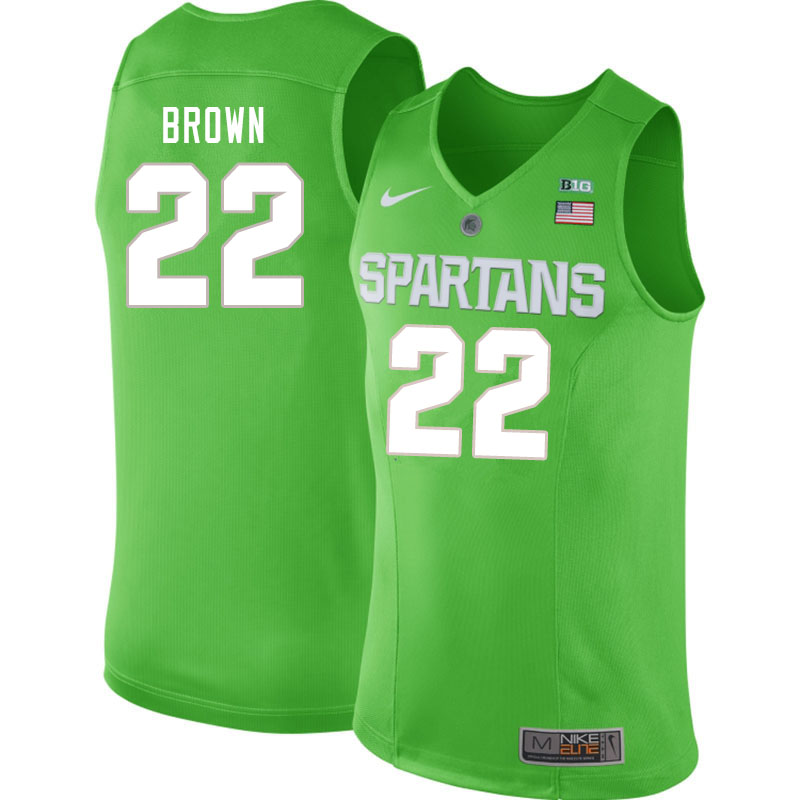 Men Michigan State Spartans #22 Gabe Brown NCAA Nike Authentic Green College Stitched Basketball Jersey MD41S33CQ